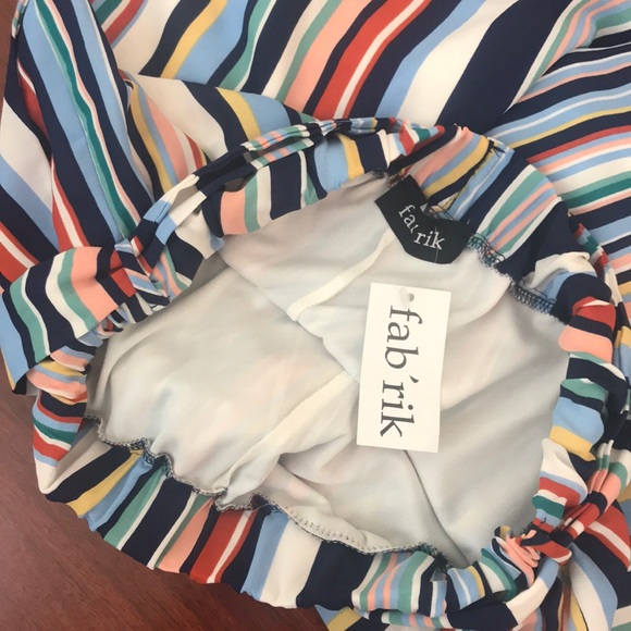 Fab’rik vertical stripe tie front short - Picture 3 of 4